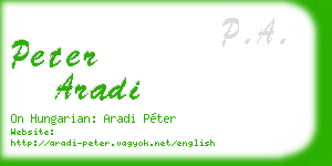 peter aradi business card